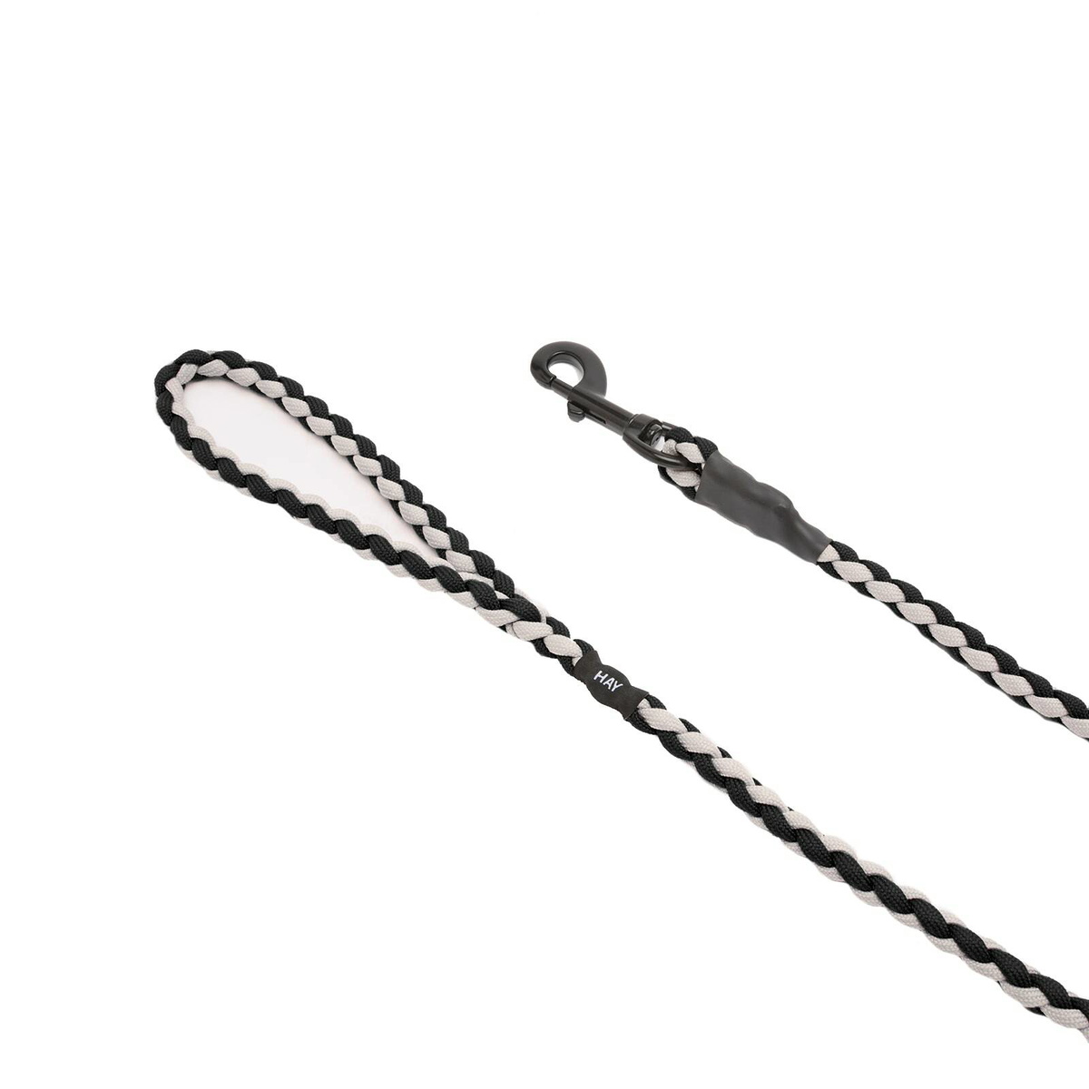 HAY Braided Dog Leash in Black/White 