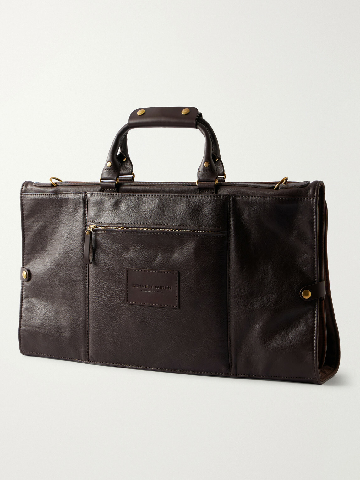 Bennett Winch - Trifold Leather Suit Carrier - Brown