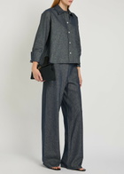 Vince Colette Wide-leg Chambray Trousers Indigo