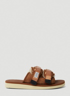 Moto-Mab Shearling Sandals in Brown