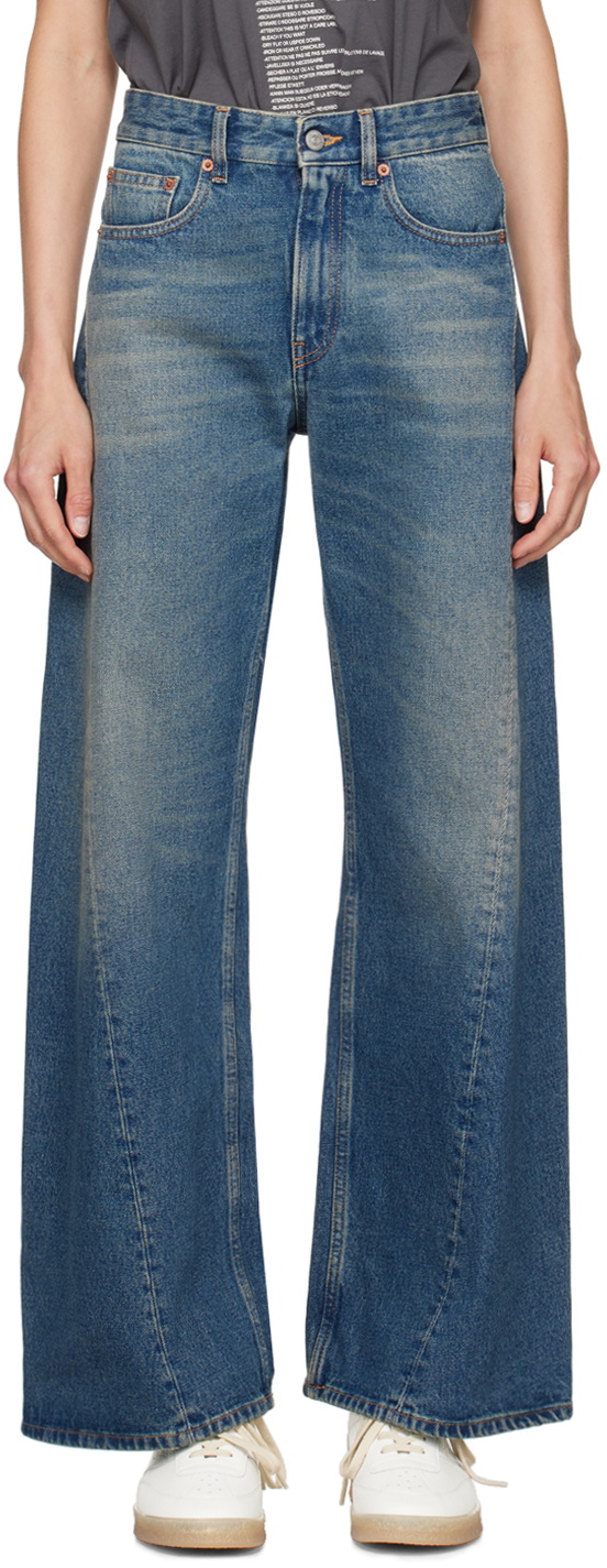 MM6 Maison Margiela Blue Twisted Outseam Jeans MM6 Maison Margiela