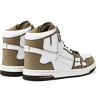 AMIRI - Skel-Top Grosgrain-Trimmed Colour-Block Leather High-Top Sneakers - Brown