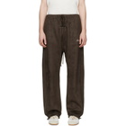 Fear of God ESSENTIALS Brown Signature Relaxed Faux-Suede Track Pants