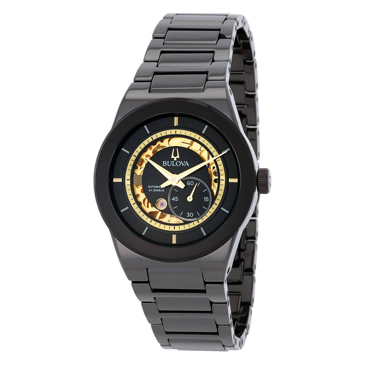 Bulova Millennia Automatic Black Skeleton Dial Mens Watch 98A291