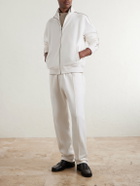 Ralph Lauren Purple label - <ul> <li>Wimbledon Logo-Embroidered Cotton and Cashmere-Blend Sweater</li> </ul> - Neutrals