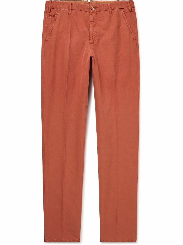 Photo: Incotex - Venezia 1951 Slim-Fit Straight-Leg Chinolino Trousers - Orange
