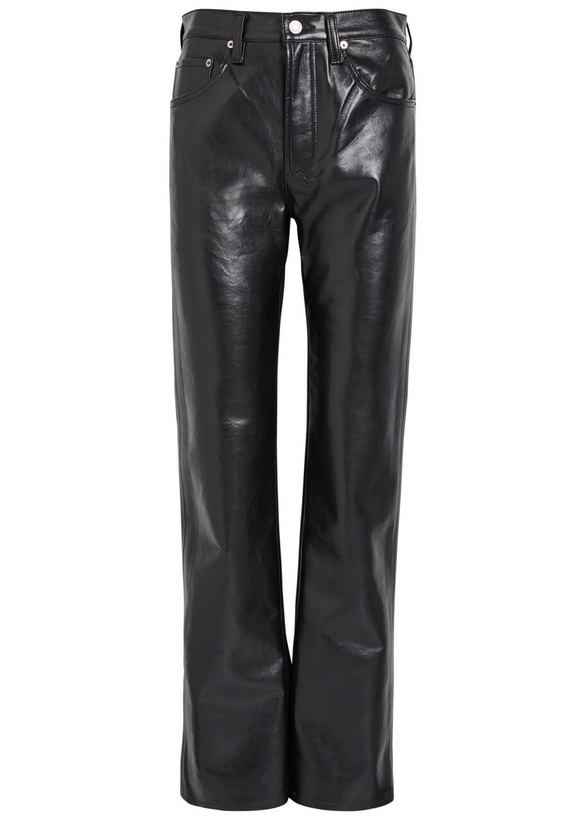Photo: Agolde Kick Boot Bootcut Leather Trousers Black