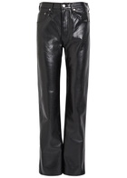 Agolde Kick Boot Bootcut Leather Trousers Black