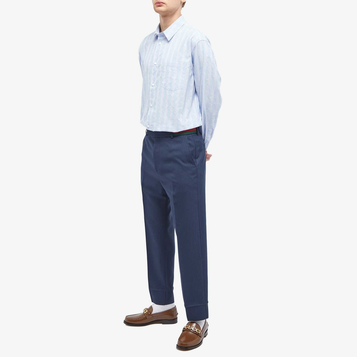 Gucci Men's Tape Waistband Trouser in Dark Navy