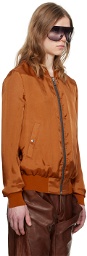 Rick Owens Orange Classic Flight Bomber Jacket
