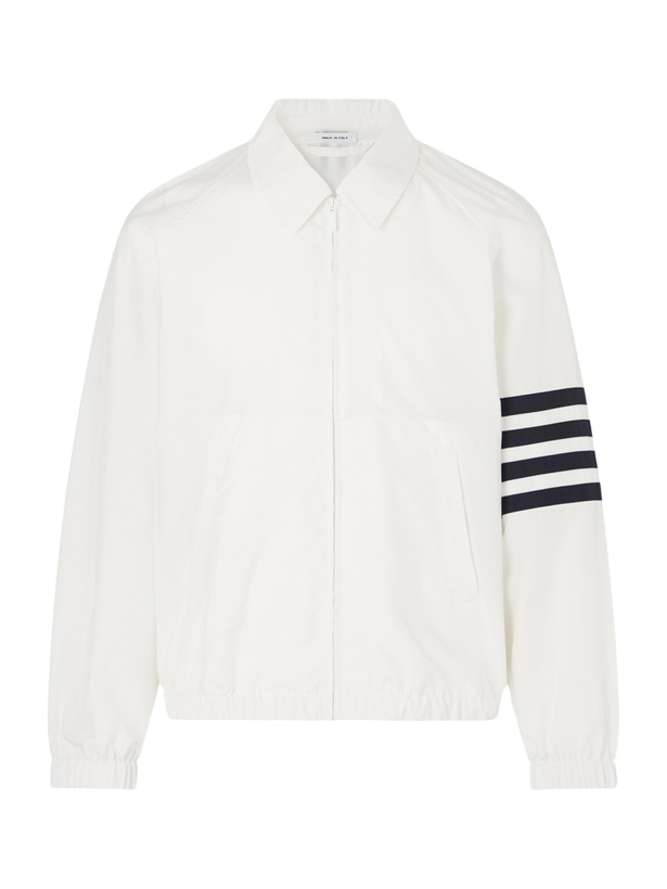 Photo: Thom Browne - Striped Ripstop Track Jacket - White