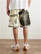 LOEWE - Paula's Ibiza Straight-Leg Printed Cotton and Silk-Blend Drawstring Shorts - Green