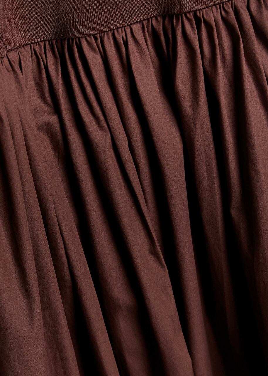 Esse Studios Cotton and Jersey Midi Dress Brown