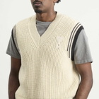 AMI Paris Men's V Neck Sleeveless Sweater in Blanc Creme