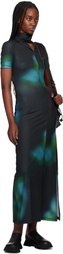 Y-3 Multicolor Fitted AOP Closure Maxi Dress