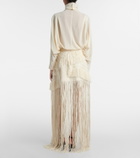 Xu Zhi Fringed maxi skirt