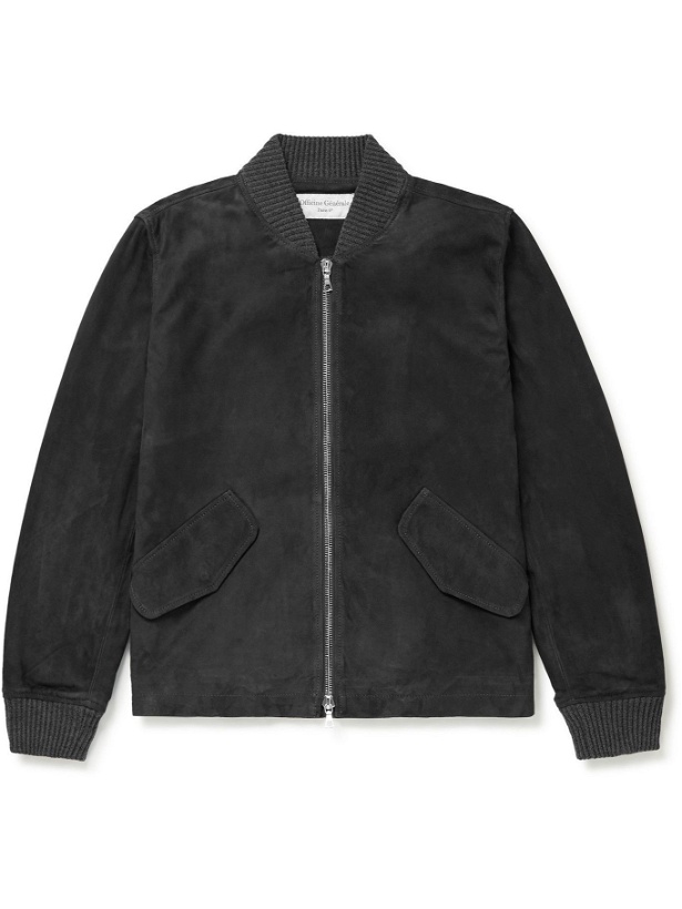Photo: Officine Generale - Mael Suede Bomber Jacket - Gray