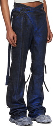 Ottolinger SSENSE Exclusive Black & Blue Signature Wrap Denim Jeans