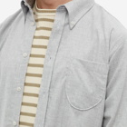 Universal Works Men's Brushed Herringbone Daybrook Shirt in Grey