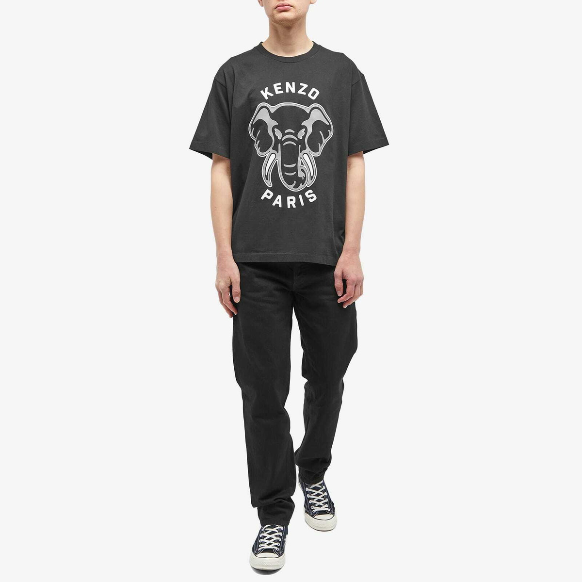 Kenzo Paris Men's Kenzo Elephant Oversized T-Shirt in Black