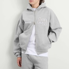 ANNIE HOOD Men's College Zip Hoodie in Grey/Grey