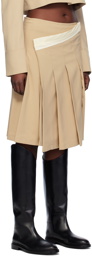 LOW CLASSIC Beige Wrap Midi Skirt