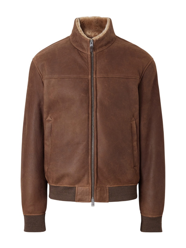 Photo: Canali - Shearling-Lined Full-Grain Leather Jacket - Brown