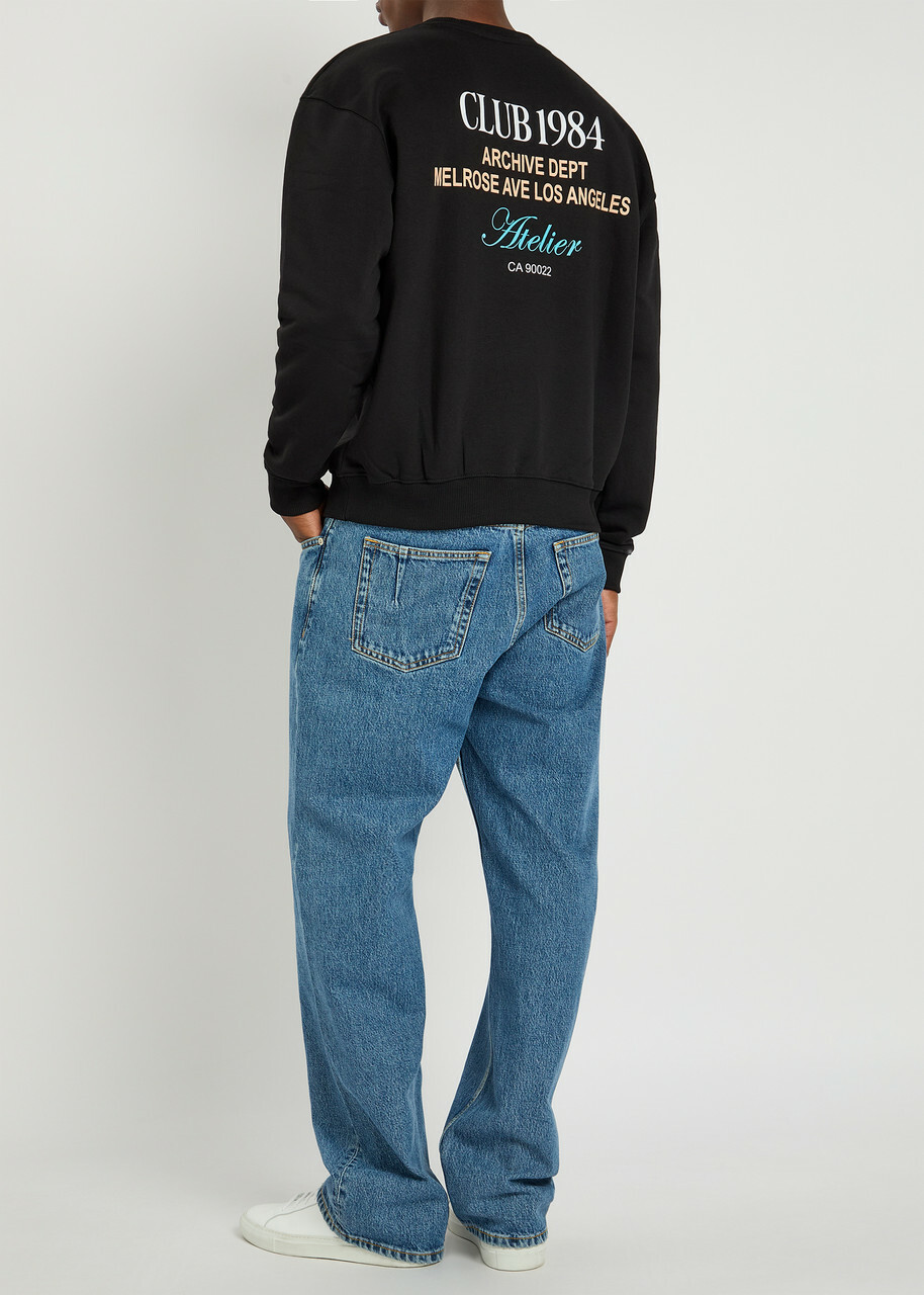 Club 1984 La Dept Printed Cotton Sweatshirt Black