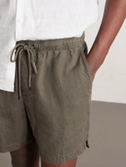 James Perse - Straight-Leg Garment-Dyed Linen Drawstring Shorts - Green