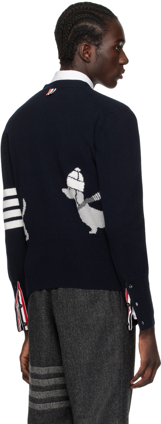 Thom Browne Navy Hector 4-Bar Cardigan Thom Browne