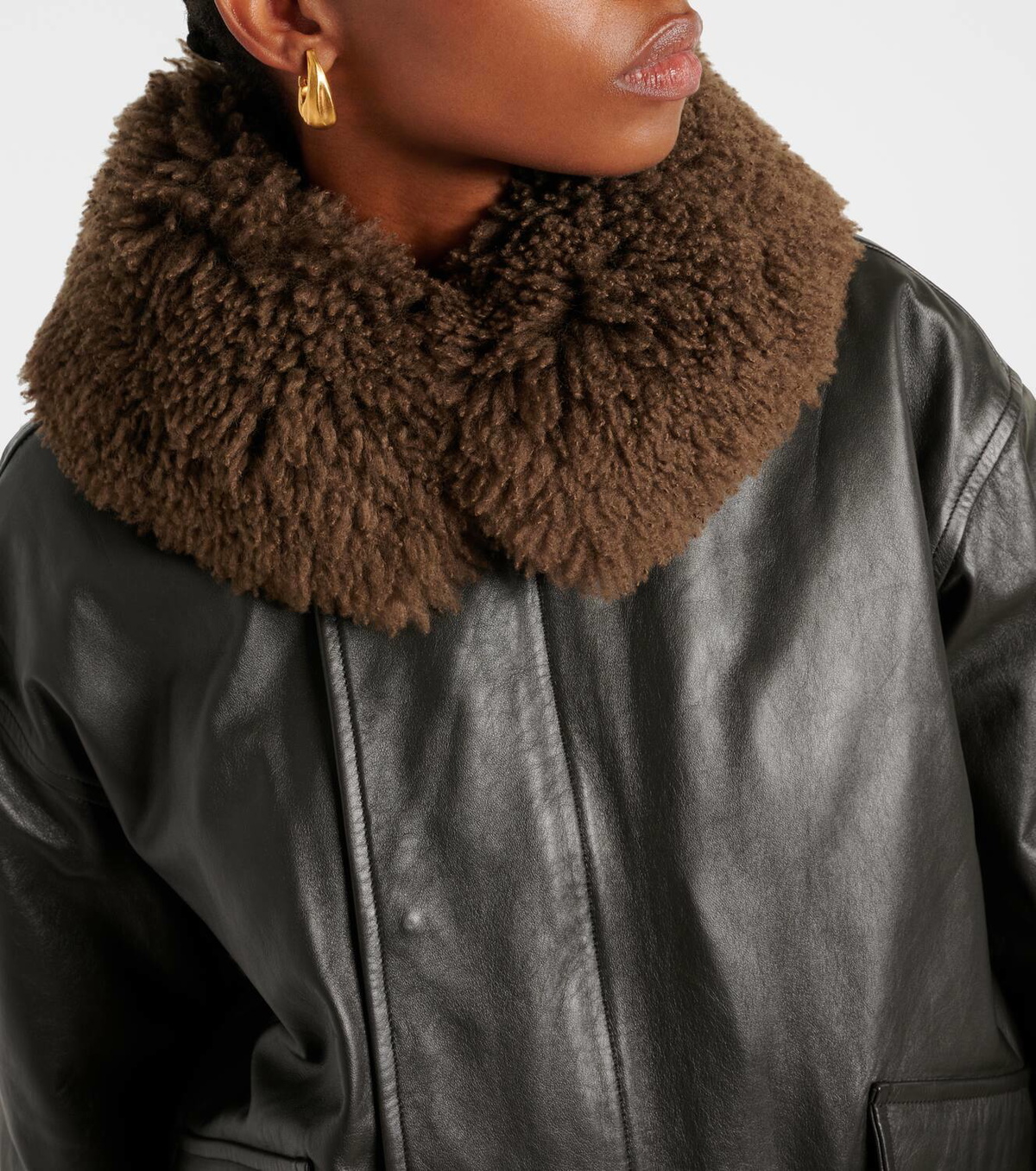 Lemaire Shearling-trimmed leather blouson Lemaire