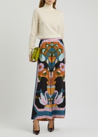 Lug Von Siga Madison Printed Wide-leg Satin Trousers Multicoloured
