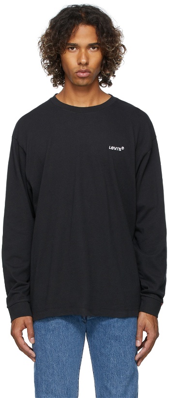 Photo: Levi's Black Logo Red Tab Long Sleeve T-Shirt