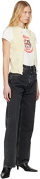MM6 Maison Margiela Off-White Open Cut Printed Vest