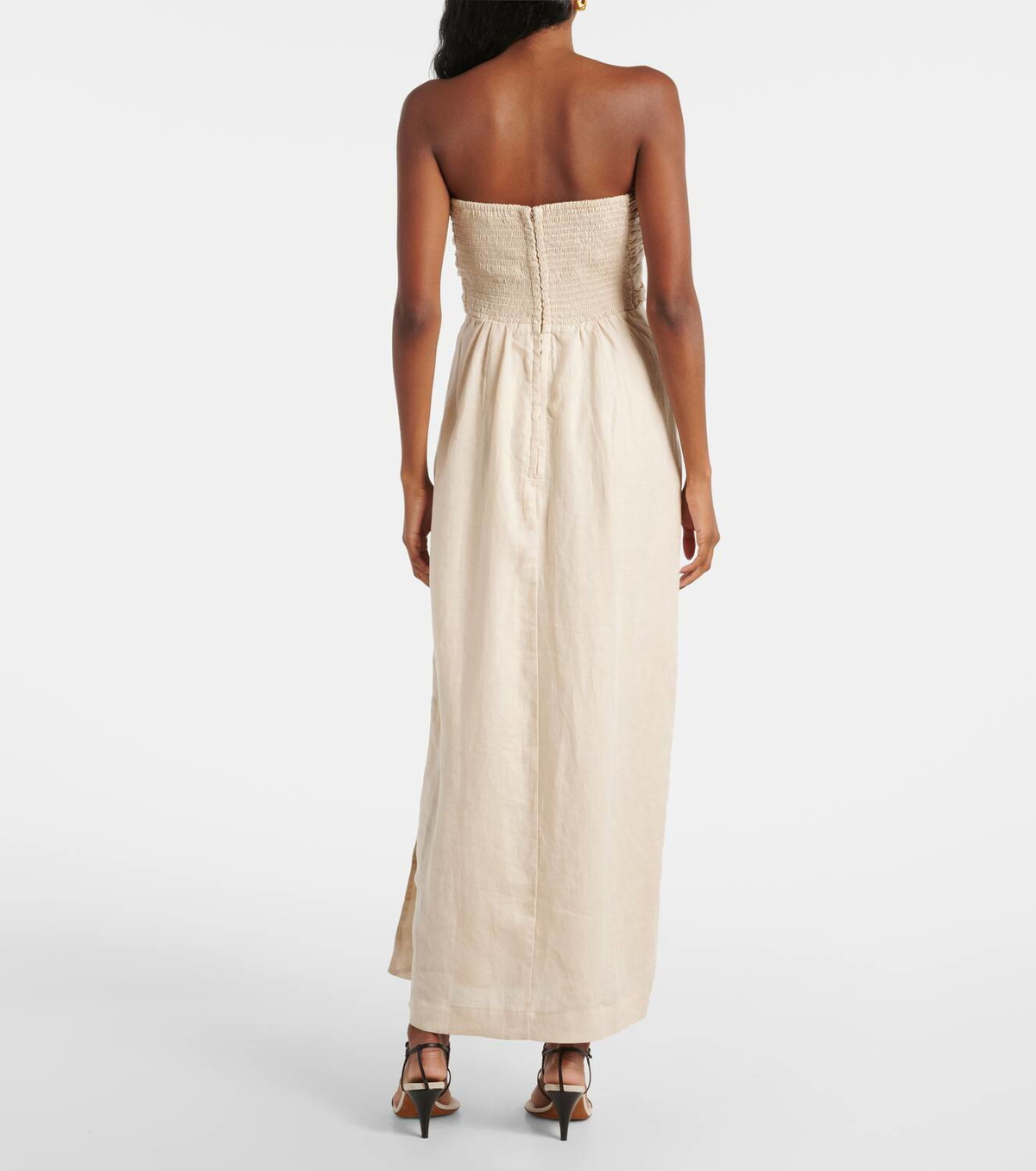 Faithfull Tortugas halterneck linen midi dress Faithfull