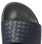 Bottega Veneta - Intrecciato Leather Slides - Men - Navy