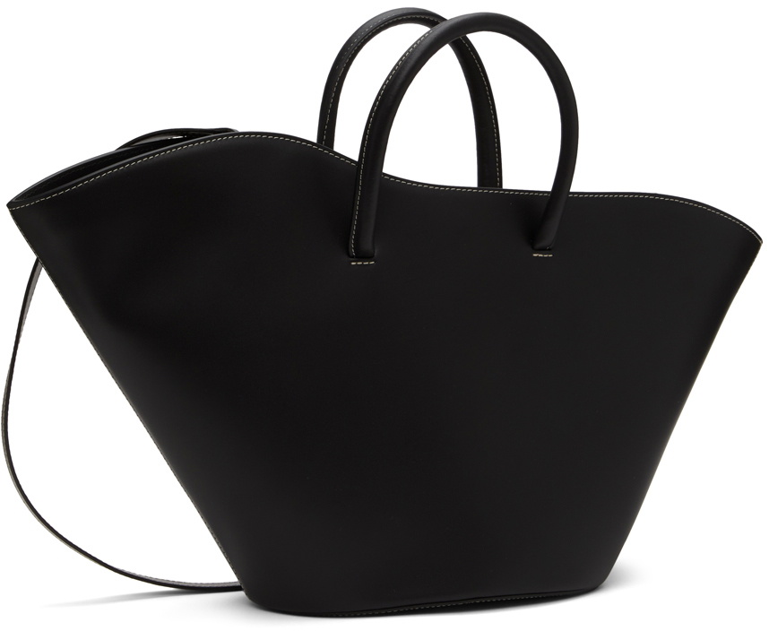 Little Liffner | Women Small Soft Leather Tulip Tote Black Unique