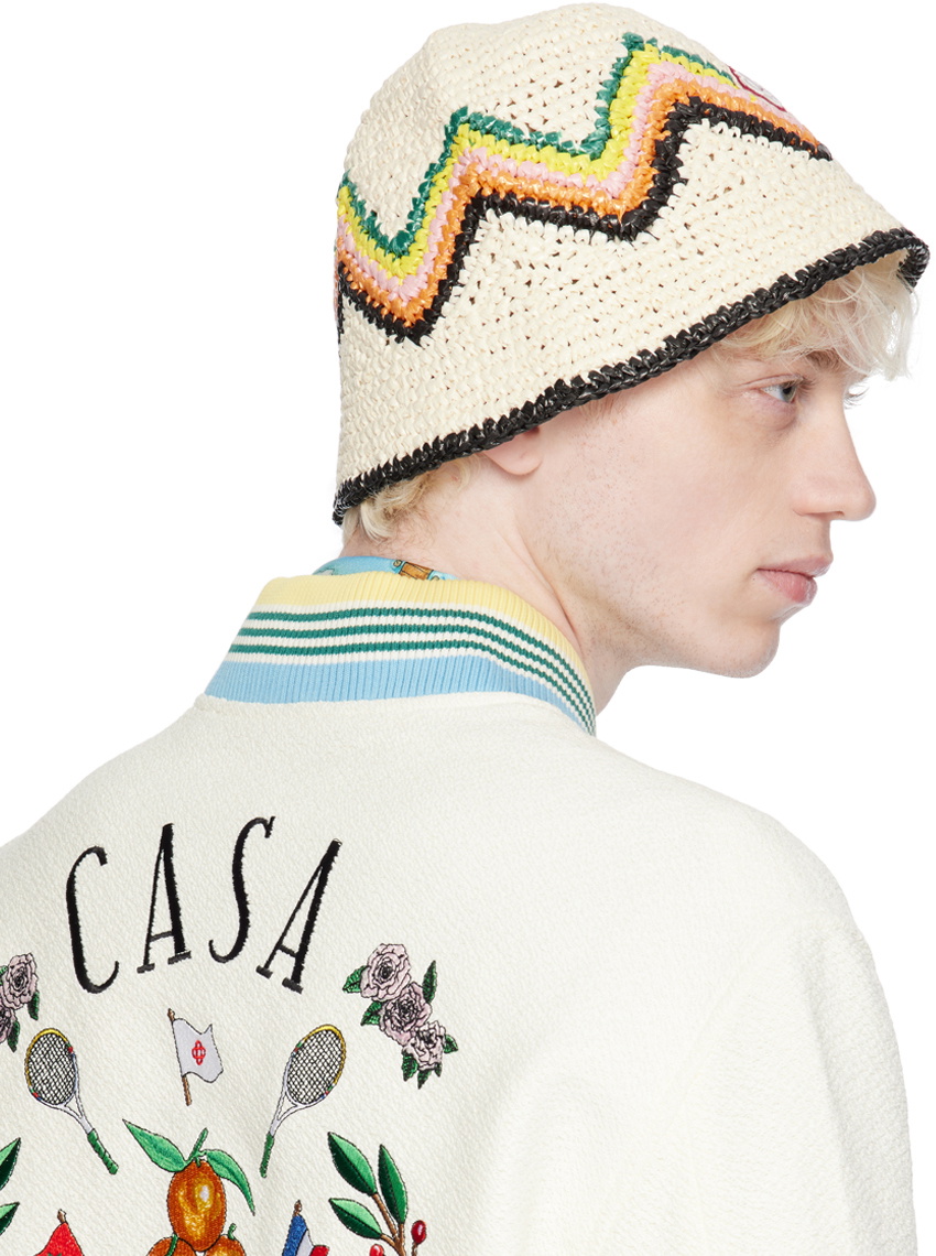 Casablanca Green Stripe Crochet Bucket Hat