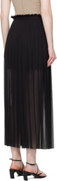 AMI Paris Black Pleated Midi Skirt