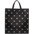 Gucci Black Leather Bees Tote