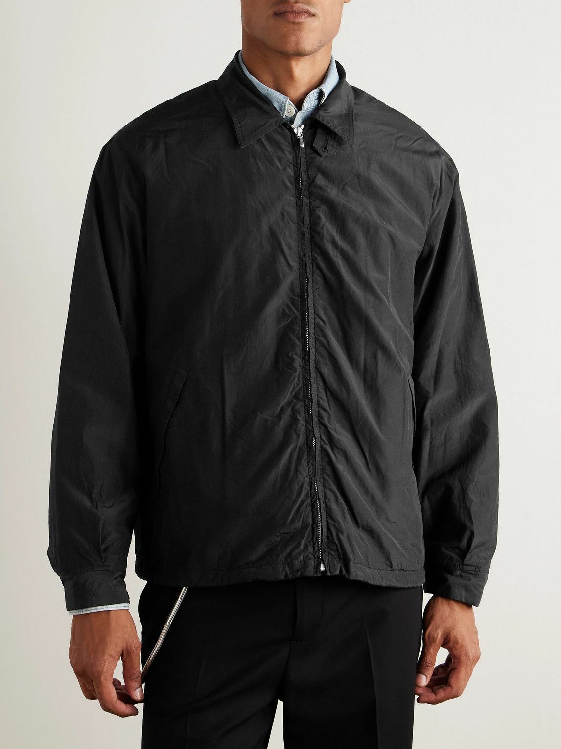 A.PRESSE - Silk and Cotton-Blend Taffeta Jacket - Black A.PRESSE