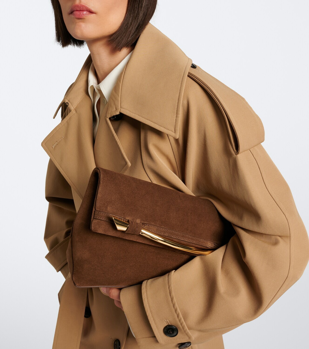Amanu Egypt suede clutch