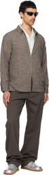 POST ARCHIVE FACTION (PAF) Taupe Zip Archive Shirt
