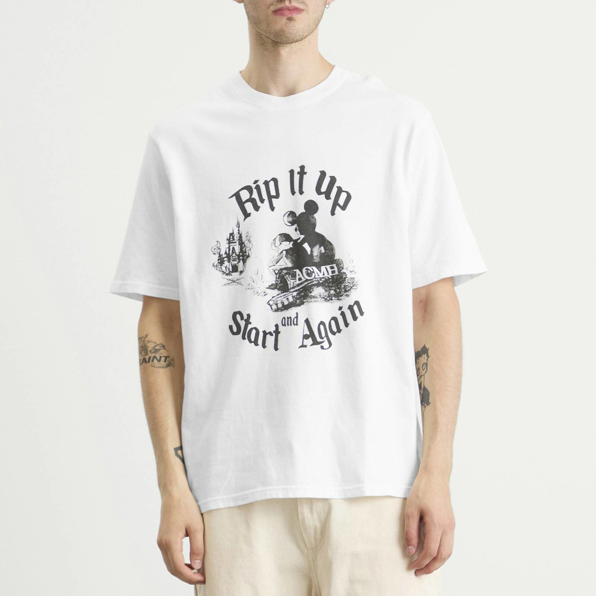 ACMH by Magic Castles Men's Rip It Up T-Shirt in Off White ACMH by ...
