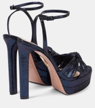 Aquazzura Cupid Plateau 130 satin platform sandals