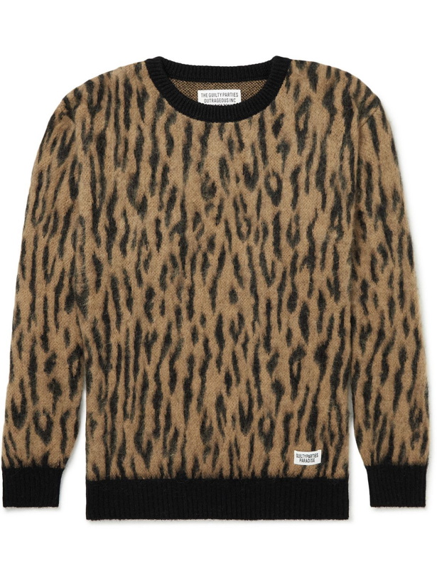 Photo: Wacko Maria - Leopard-Jacquard Knitted Sweater - Brown