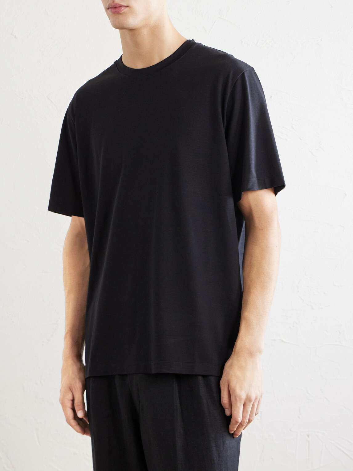 Mr P. - Silk and Cotton-Blend T-Shirt - Black