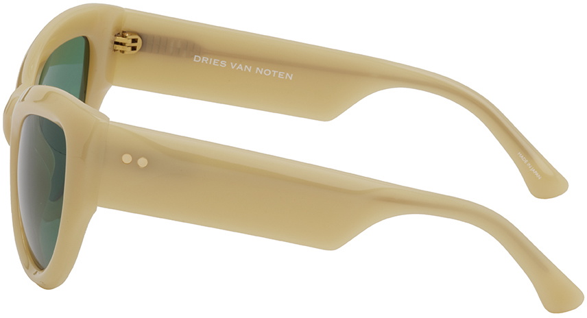 Dries Van Noten SSENSE Exclusive Beige Linda Farrow Edition Goggle Sunglasses