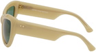 Dries Van Noten SSENSE Exclusive Beige Linda Farrow Edition Goggle Sunglasses