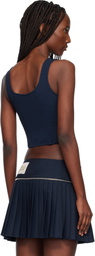 Off-White Navy Heavy Jer Corset Top